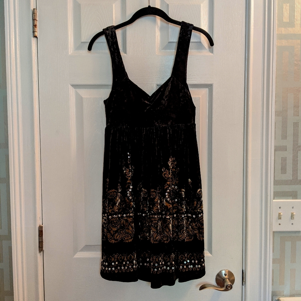 Free People Velvet babydoll dress XS P